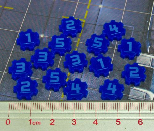 15x Blue Identification Tokens #1-5 for Star Wars Imperial Assault